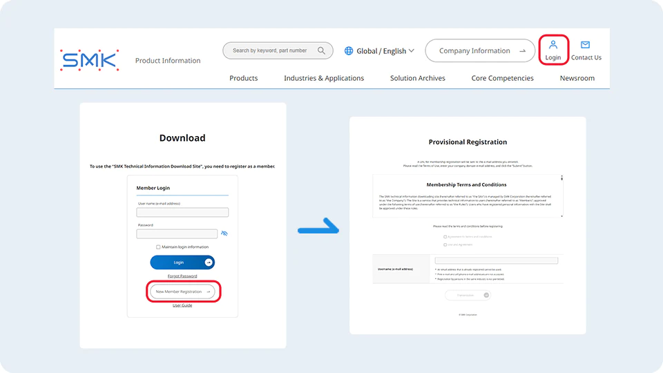 New Member Registration Screen